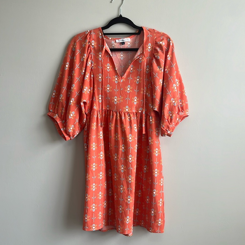 Orange Floral Women's Dress
